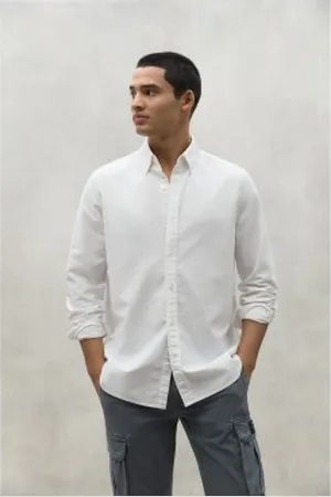 ECOALF Para homem. MCMGASRANTON0159S24-000 Camisa branca Antonio (S), , Casual, Manga comprida, Algodão orgânico, Sustentável