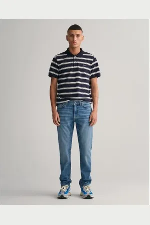 GANT Para homem. 1000260 Calças de ganga de corte justo azuis (29/32), , Casual, Algodão, Denim, Sustentável