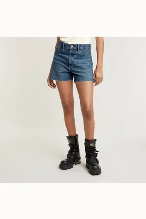 G-Star Para mulher. D24383-D499-G312 Short High Split (23), Casual, Algodão, Denim, Sustentável