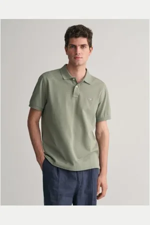 GANT Para homem. 2210 Pólo em piqué Ajuste regular escudo (S), Casual, Algodão, Manga curta