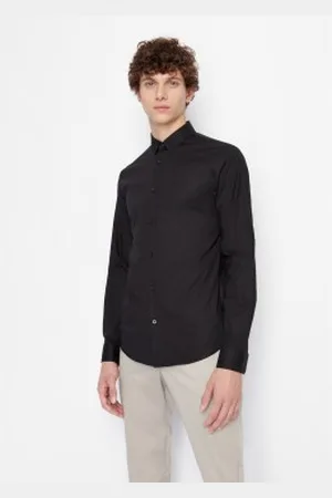 Armani Exchange Para homem. 8NZC31ZN28Z1200 Camisa desportiva preta (S), , Casual, Algodão, Manga comprida