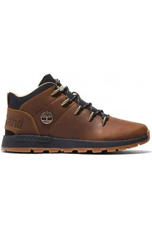 Timberland Para homem. TB0A67TG9431 Sprint Trekker Mid botas de couro castanho CATHAY SPICE (45), Marrom, Plano, Cordão, Casual, Esportivo