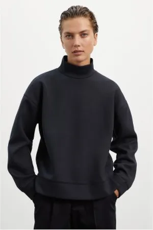 ECOALF Para mulher. GASTATENA0390WW23-319 Sweatshirt Athens preta (S), , Casual, Manga comprida, Algodão orgânico, Sustentável