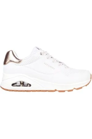 Skechers Para mulher. 155196 Uno Shimmer Away Sneakers (36), Tecido, 3 a 5cm, Cordão, Casual