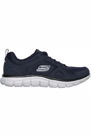 Skechers Para homem. 52631 Fuzileiro naval de sapatos de rasto (44), Tecido, Plano, 1 a 3cm, Cordão, Esportivo, Marinho