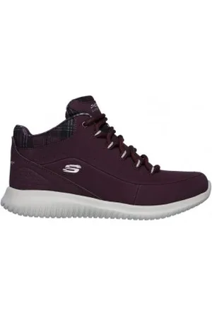 Skechers Para mulher. 12918 Botas para tornozelo Ultra Flex Just Chill (35), Cordão, Casual, Esportivo, Multisport, Borgonha