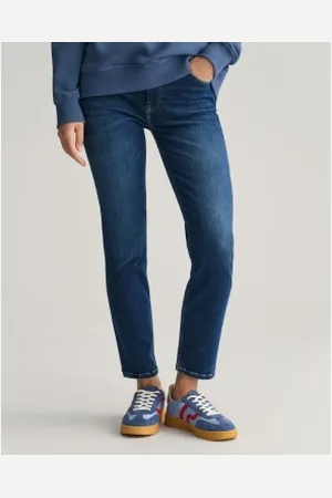 GANT Para mulher. 4100196 Calças de ganga de corte justo com tornozelo (26), , Casual, Algodão, Denim