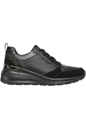 Skechers Para mulher. 155616 Trainers Billion - Spots subtis de preto (40), 3 a 5cm, Cordão, Casual, Imitação de couro