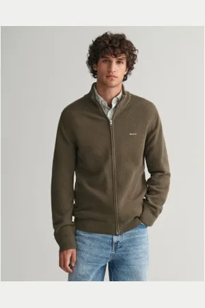 GANT Para homem. 8040524 Casaco de piqué de algodão com fecho de correr (S), Casual, Manga comprida