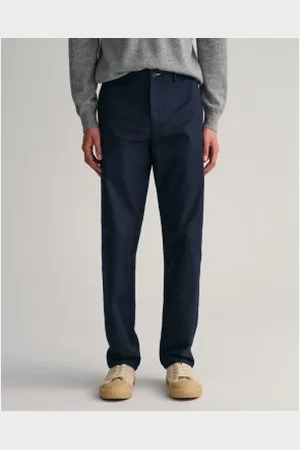 GANT Para homem. 1505250 Calças chino Tech Prep de corte regular azul-marinho (31/30), Casual, Algodão, Algodão orgânico