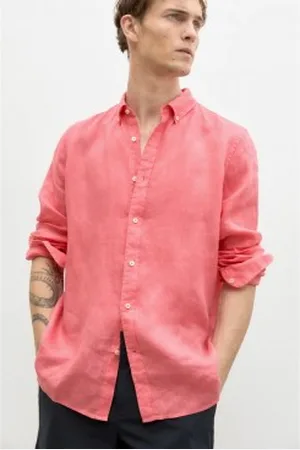 ECOALF Para homem. GASRMALIB0725MS23-256 Camisa de coral Malibualf (L), Vermelho, Casual, Linho, Manga comprida, Sustentável