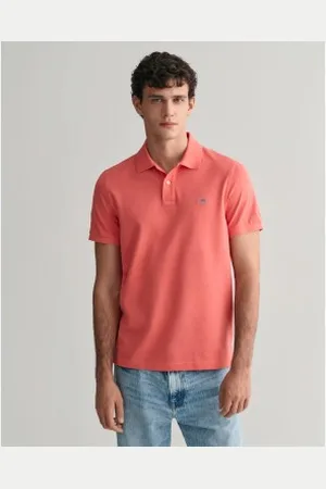 GANT Para homem. 2210 Polo Piqué Regular Fit Shield (M), Casual, Algodão, Manga curta, Coral