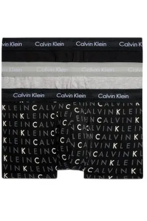 Calvin Klein Para homem. 0000U2664G Pack de 3 Calções Boxer de Algodão Alongados de Cintura Baixa , cinzento (S), Homewear, Cinza