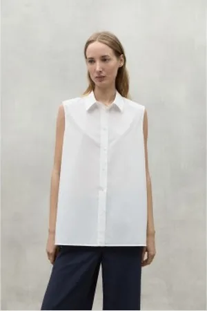 ECOALF Para mulher. MCWGASRANNA00349S24-000 Camisa Anna branca (S), , Casual, Sem mangas / correias, Lyocell, Algodão orgânico, Susten