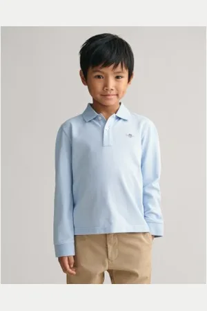 GANT Unisex para criança. 802550 Pólo de piqué de manga comprida Shield (2años= 92cm), Casual, Algodão, moda infantil