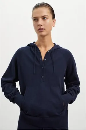 ECOALF Para mulher. GAKNABEDU0619WW23-161 Sweatshirt Birch navy (S), Casual, Manga comprida, Algodão orgânico, Sustentável