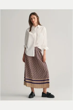 GANT Para mulher. 4400136 Saia plissada com estampado Monogram (34), Casual, Polister Reciclado, Sustentável