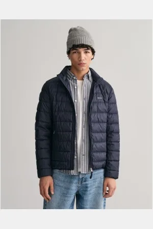 GANT Para homem. 7006298 Casaco leve de penas azul-marinho (XS), Casual, Manga comprida, Polister Reciclado, Sustentável