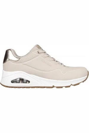 Skechers Para mulher. 155196 Trainers Uno - Shimmer Away (36), Bege, 3 a 5cm, Cordão, Casual, Esportivo, Running, Sportswear, Multispo