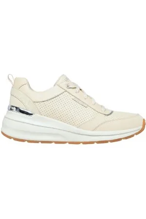 Skechers Para mulher. 155616 Trainers Billion - Spots Subtis off-white (35), Branco, 3 a 5cm, Cordão, Casual, Imitação de couro