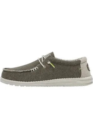 Hey dude Para homem. HD40003 Sapatilhas Wally Braided cinzentas (44), Tecido, Plano, Cordão, Casual