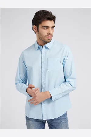 Guess Para homem. M1YH20W7ZK1 Camisa de corte justo (S), Casual, Algodão, Clássico, Manga comprida