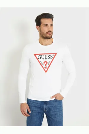 Guess Para homem. M2YI31I3Z14 T-shirt com o logótipo original (XXL), Casual, Algodão, Manga comprida