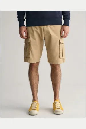 GANT Para homem. 205069 Calções cargo em sarja de corte descontraído (34), Marrom, Casual, Algodão