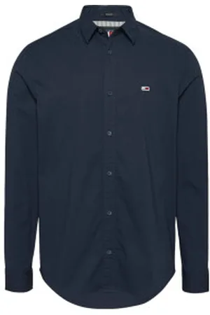 Tommy Hilfiger Para homem. DM0DM19519 Camisa azul-marinho de entrada (S), Casual, Algodão, Clássico, Manga comprida