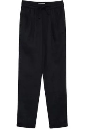 ECOALF Para mulher. GAPAINDO00710WS23-319 Calças Indo pretas (S), Preto, Casual, Linho