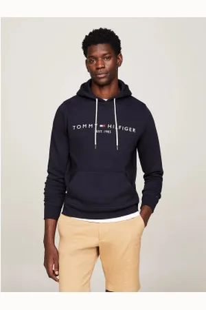 Tommy Hilfiger Para homem. MW0MW10752 Sweatshirt Core Logo navy (S), Casual, Poliéster, Manga comprida, Algodão orgânico