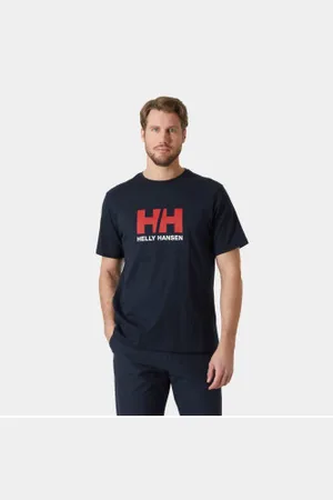 Helly Hansen Para homem. 30396 T-shirt com logótipo HH azul-marinho (S), Casual, Esportivo, Multisport, Manga curta, Algodão orgânico, Suste