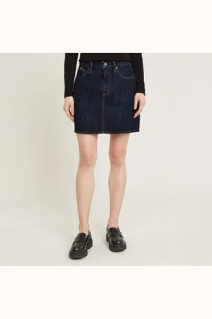 G-Star Para mulher. D24387-D536-G845 Viktoria Clean Edge Skirt azul-marinho (24), Casual, Algodão, Denim