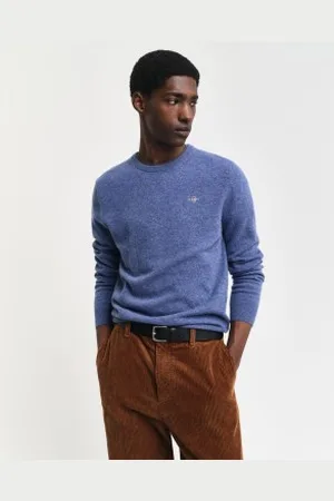 GANT Para homem. 8050283 Pulôver de lã de cordeiro extrafina com gola redonda (L), Casual
