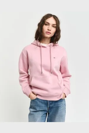 GANT Para mulher. 4201413 Casaco com capuz com escudo cor-de- (L), Casual, Algodão, Sustentável