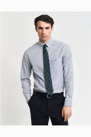 GANT Para homem. 3240168 Camisa de popelina às riscas Ajuste regular (L), Casual, Algodão, Manga comprida