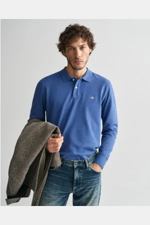 GANT Para homem. 2230 Pólo de piqué com escudo (XXL), Casual, Algodão, Manga comprida