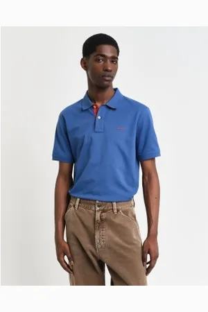 GANT Para homem. 2062026 Pólo em piqué contrastante (L), Casual, Algodão, Manga curta