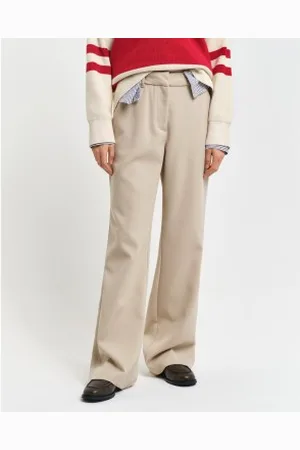 GANT Para mulher. 4150334 Calças de corte justo e largas (34), Casual, Poliéster