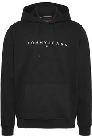 Tommy Hilfiger Para homem. DM0DM20746 Camisola Reg Linear Logo preta (L), , Casual, Algodão orgânico, Sustentável