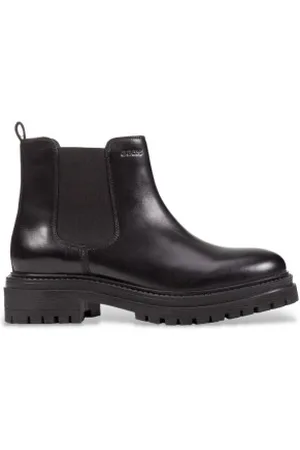 Geox Para mulher. D04HRB 00043 Botas de couro para ciclistas D Iridea preto (36), Plano, Nenhum, Casual