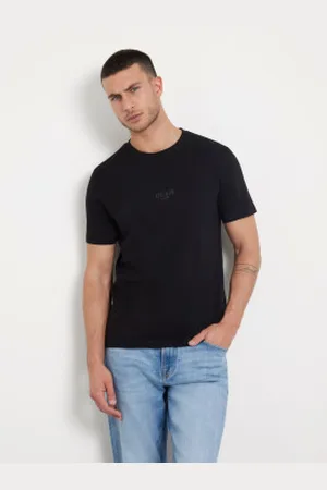 Guess Para homem. M2YI72I3Z14 T-shirt Aidy CN preta (L), , Casual, Algodão, Manga curta