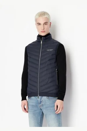 Armani Exchange Para homem. 8NZQ52ZNW3Z5578 Colete Piuminio azul-marinho (L), Casual, Poliamida