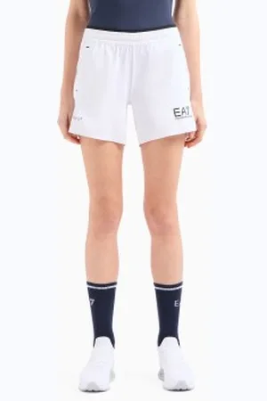 EA7 Para mulher. 8NTS70_TN6TZ Calções Ventus7 brancos (S), Running, Sportswear, Multisport, Poliéster
