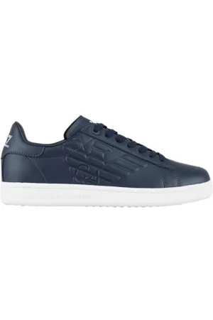 EA7 Unisex. X8X001_XCC51 Ténis de couro Classic Cc azul marinho (36), Plano, Cordão, Casual