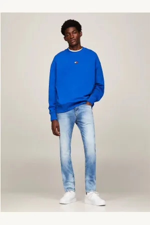 Tommy Hilfiger Para homem. DM0DM09554 Calças de ganga Scanton desbotadas com lavagem azul clara (27/30), Casual, Algodão