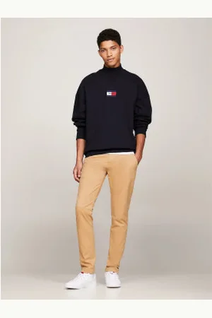 Tommy Hilfiger Para homem. DM0DM09595 Calças Chino Scanton (28/32), Marrom, Casual, Algodão orgânico, Sustentável