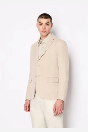 Armani Exchange Para homem. 8NZG15ZNFNZ1724 Blazer Giacca (38), Casual, Linho, Clássico
