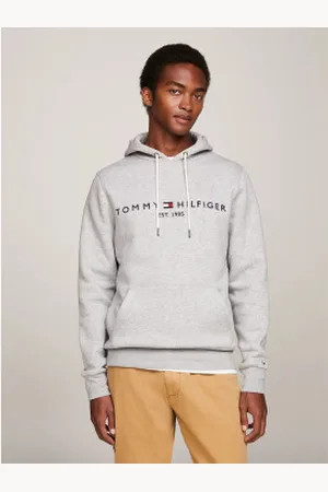 Tommy Hilfiger Para homem. MW0MW10752 Sweatshirt Core Logo cinzenta (S), Casual, , Poliéster, Manga comprida, Algodão orgânico
