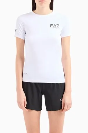 EA7 Para mulher. 8NTT70_TJEMZ T-shirt Multi-Sport Ventus7 branca (XXS), , Casual, Poliamida, Manga curta